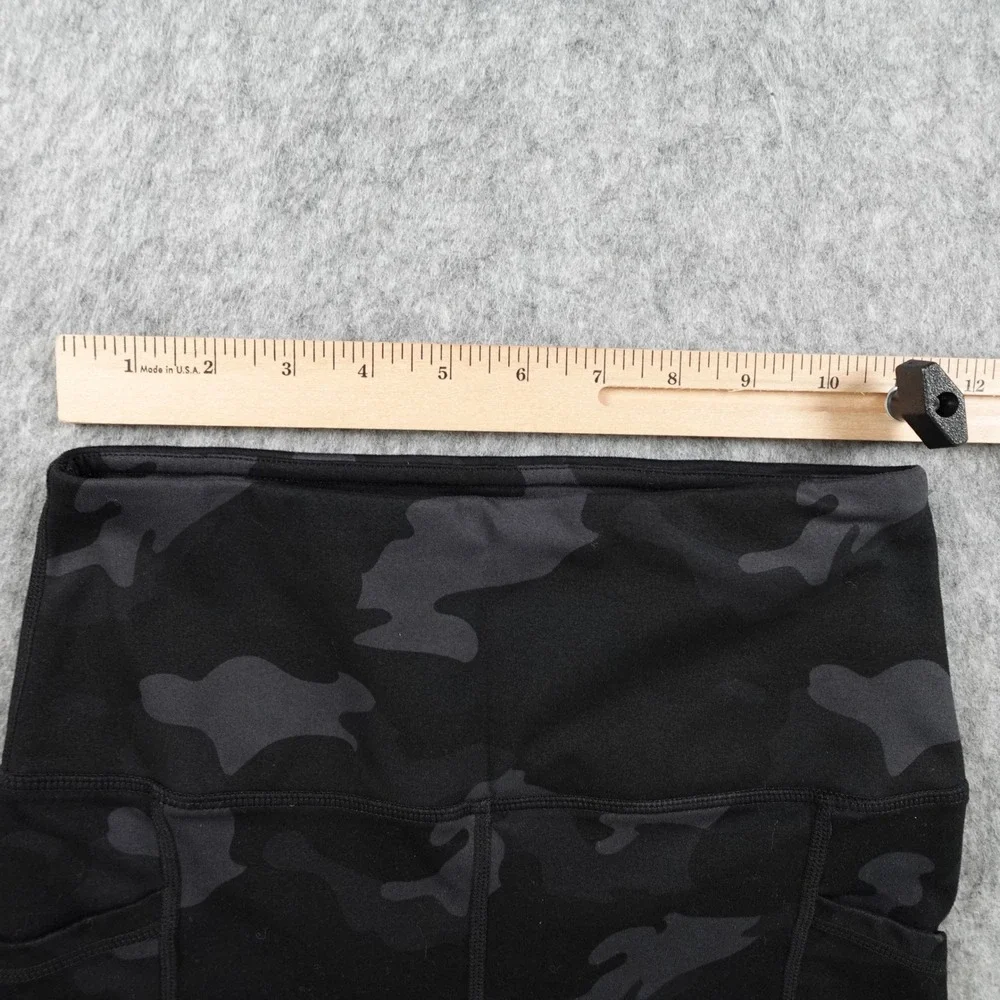 Yogalicious Shorts Womens Extra Small Black Camo High Waist Pockets Biker Lux - Picture 5 of 10